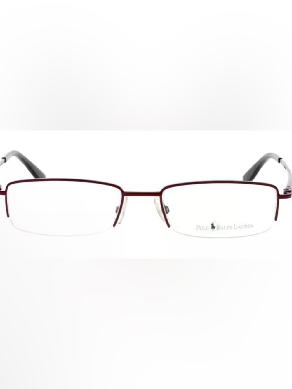 Polo by Ralph Lauren 1936 Men’s Rectangular Semi-Rimless Glasses - Burgundy